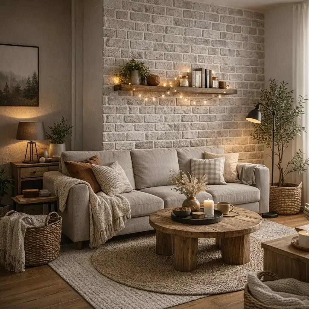 Living com painel 1702 Cinza Claro