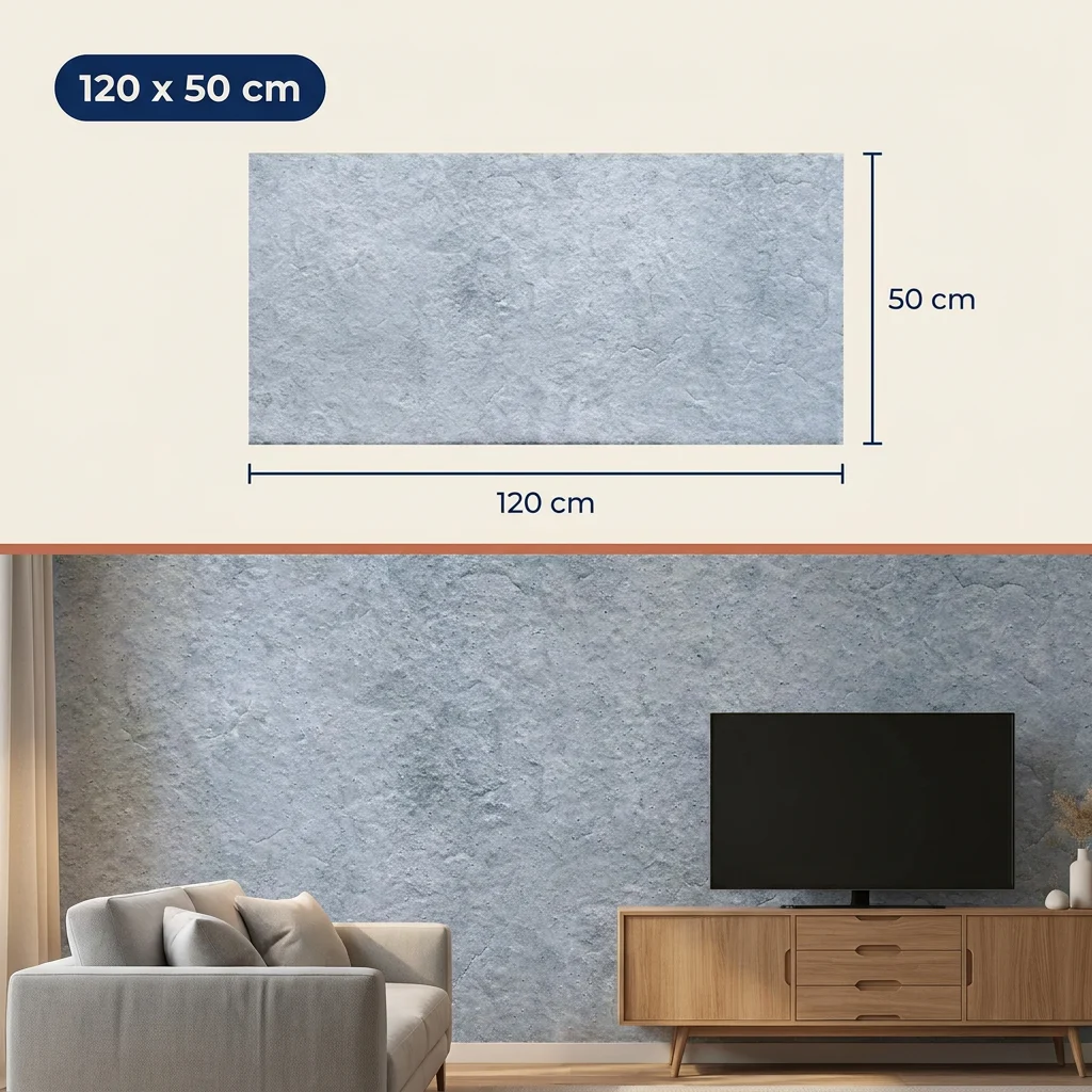 Painel de Parede 3D EPS Duinsteen Azul Claro 120x50 cm