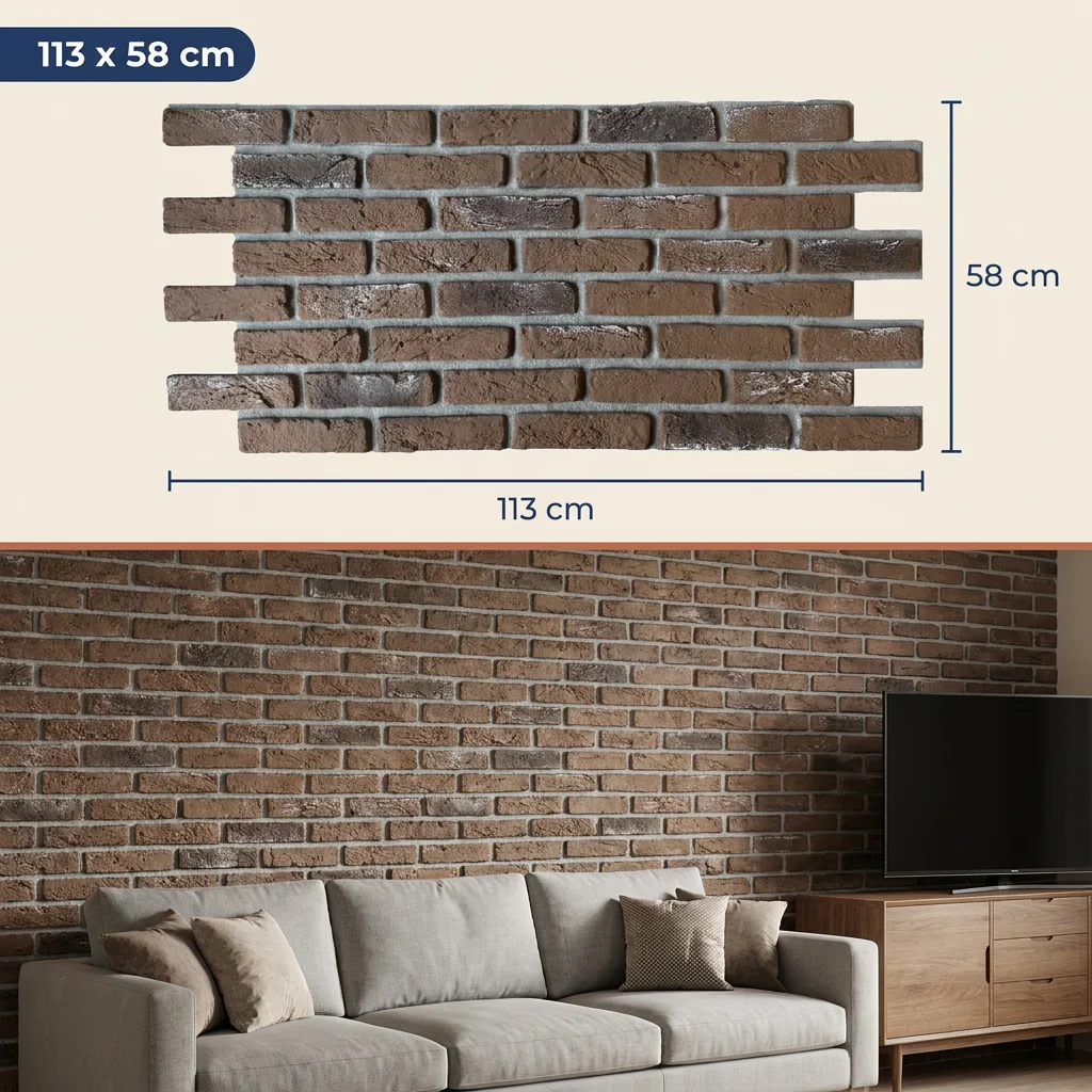 Painel 3D de Tijolo Barok Giallo 113x58 cm