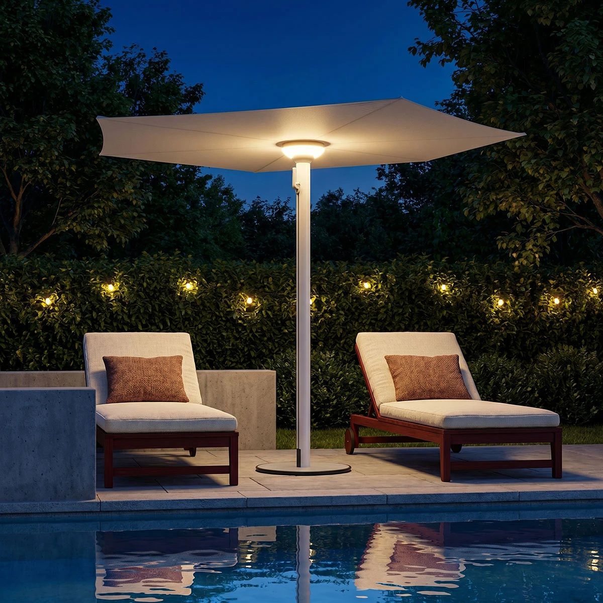 Ombrelone Solar LED de Luxo 3m — À Prova d'Água e Anti-UV