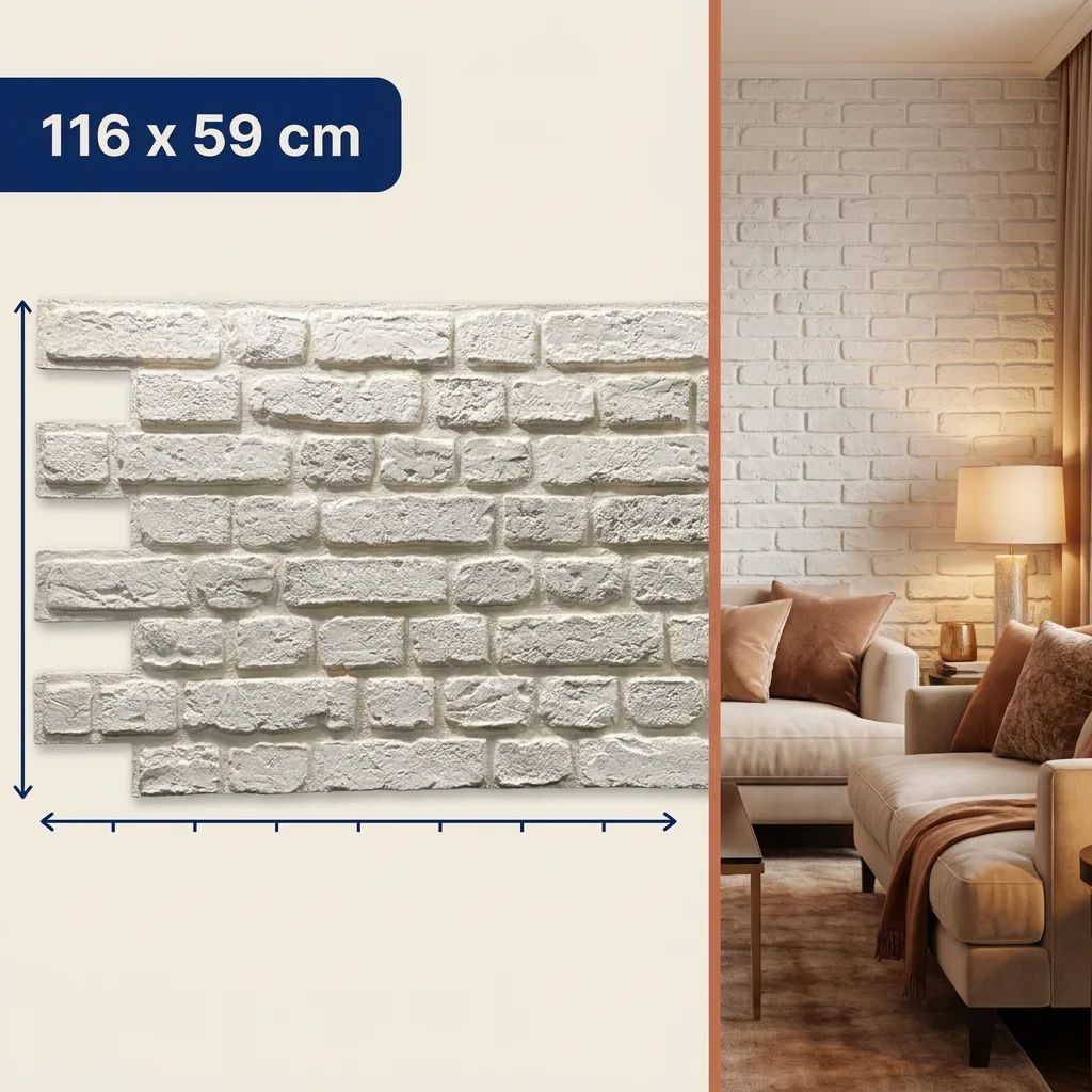 Painel 3D de Tijolo PU Garda 116x59x2 cm