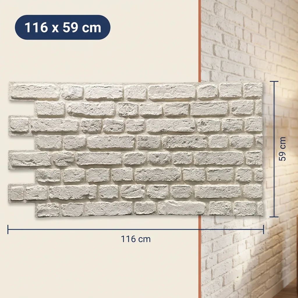 Painel 3D de Tijolo PU Garda 116x59x2 cm