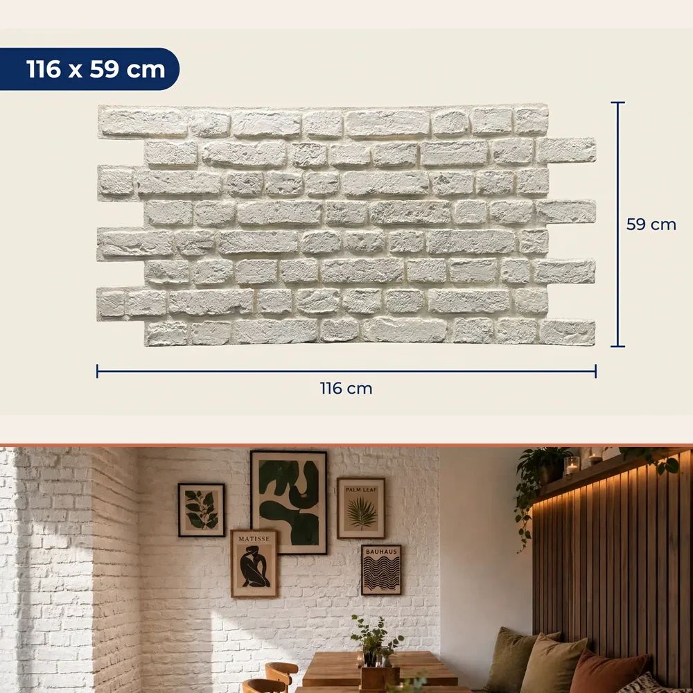 Painel 3D de Tijolo PU Garda 116x59x2 cm