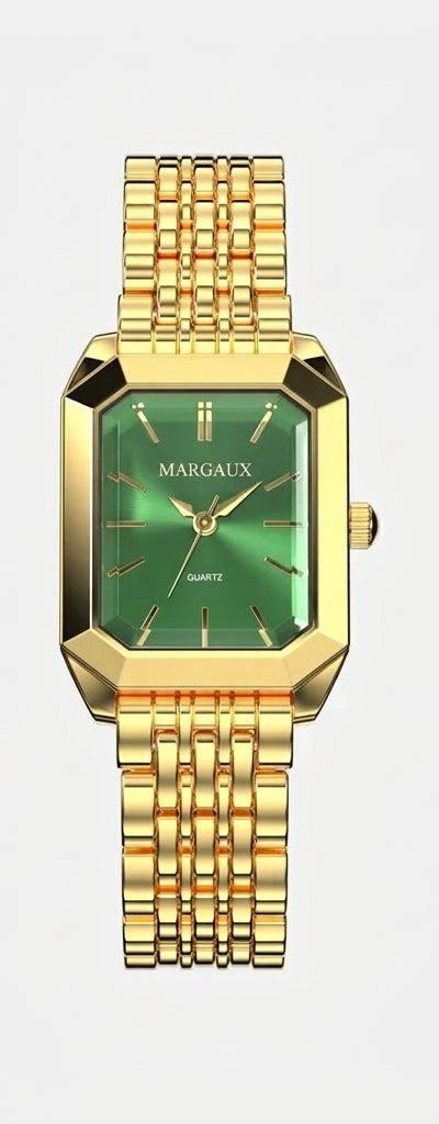 Tank Watch — Gold + Emerald