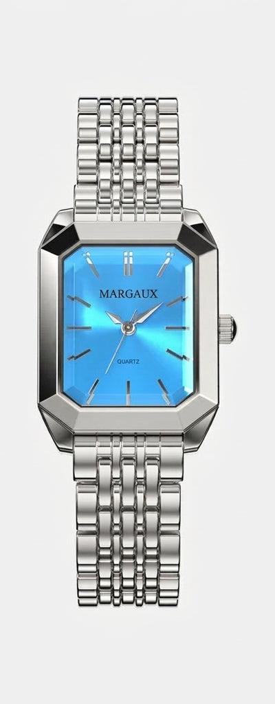 Tank Watch — Silver + Sapphire